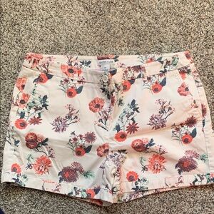 Juniper + Lime Women’s‎ 12 Shorts Pockets Cotton Orange Coral Comfy Floral